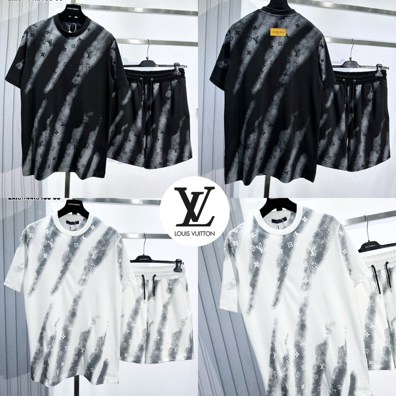 ชุดเซท Louis Vuitton 🏷️ เสื้อยืด + กางเกงขาสั้น 🩳 Hiend 1:1 cotton 💯