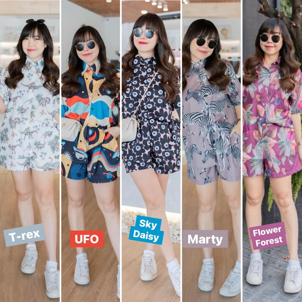 ชุด SET 5 ลายใหม่ (Prople /Martin /UFO /Flower forest /T-Rex)