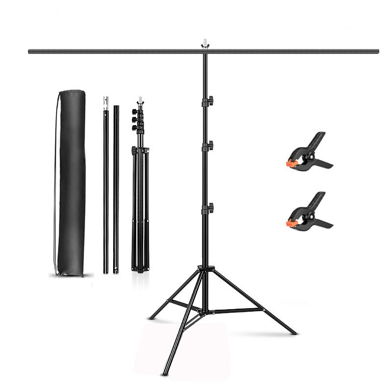68*50cm/150*200cm ขาตั้งฉากตัว T โครงฉากสตูดิโอ Photography Background Backdrop Stand with Clips & Carrying Bag