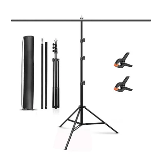 68*50cm/150*200cm ขาตั้งฉากตัว T โครงฉากสตูดิโอ Photography Background Backdrop Stand with Clips & Carrying Bag