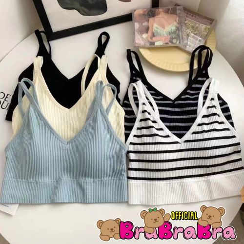 [ส่งจากไทย] 𝑩𝒓𝒂𝑩𝒓𝒂𝑩𝒓𝒂 #bra-257 เสื้อ สายเดี่ยว เกาะอก ครอปทอป