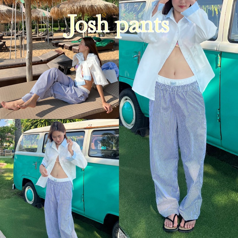 กางเกงขายาวผ้าคอตตอน2ชั้นขอบ mnl Josh pants พร้อมส่งทุกสี