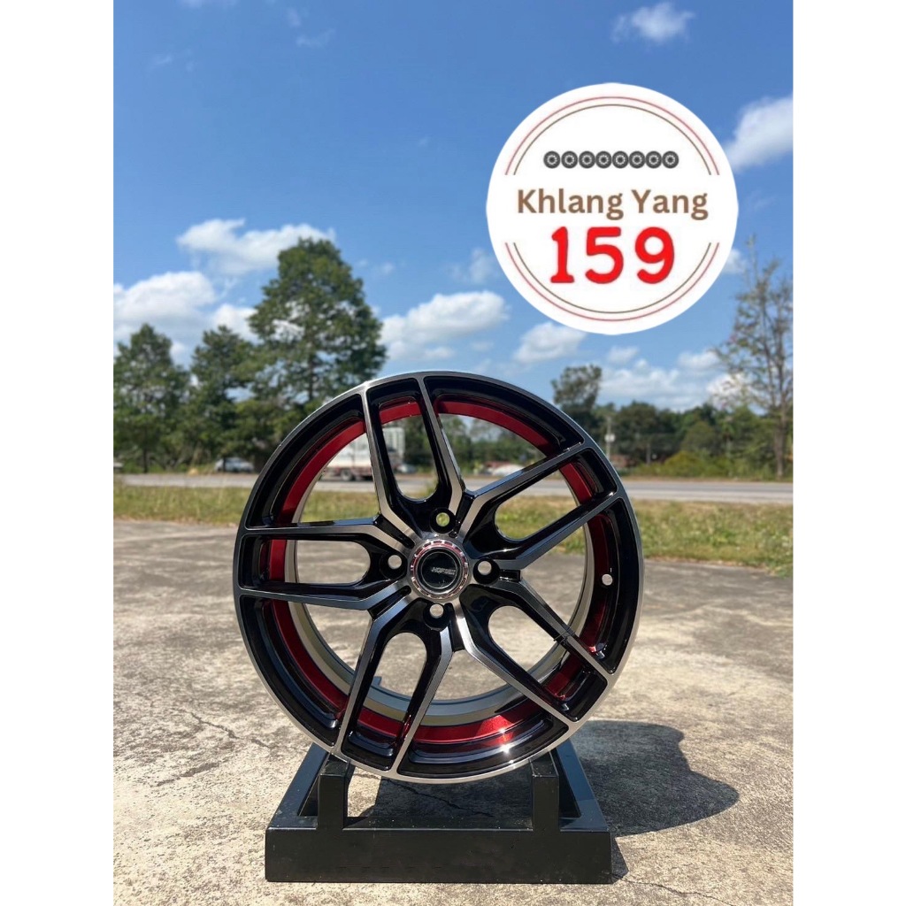 Max ขอบ15 HOF 988T-BMC+RL HF988T 15x7.0 ET30 4Hx100 CB73.1 BL MC+RED LIP(ราคาต่อ1ชุด)