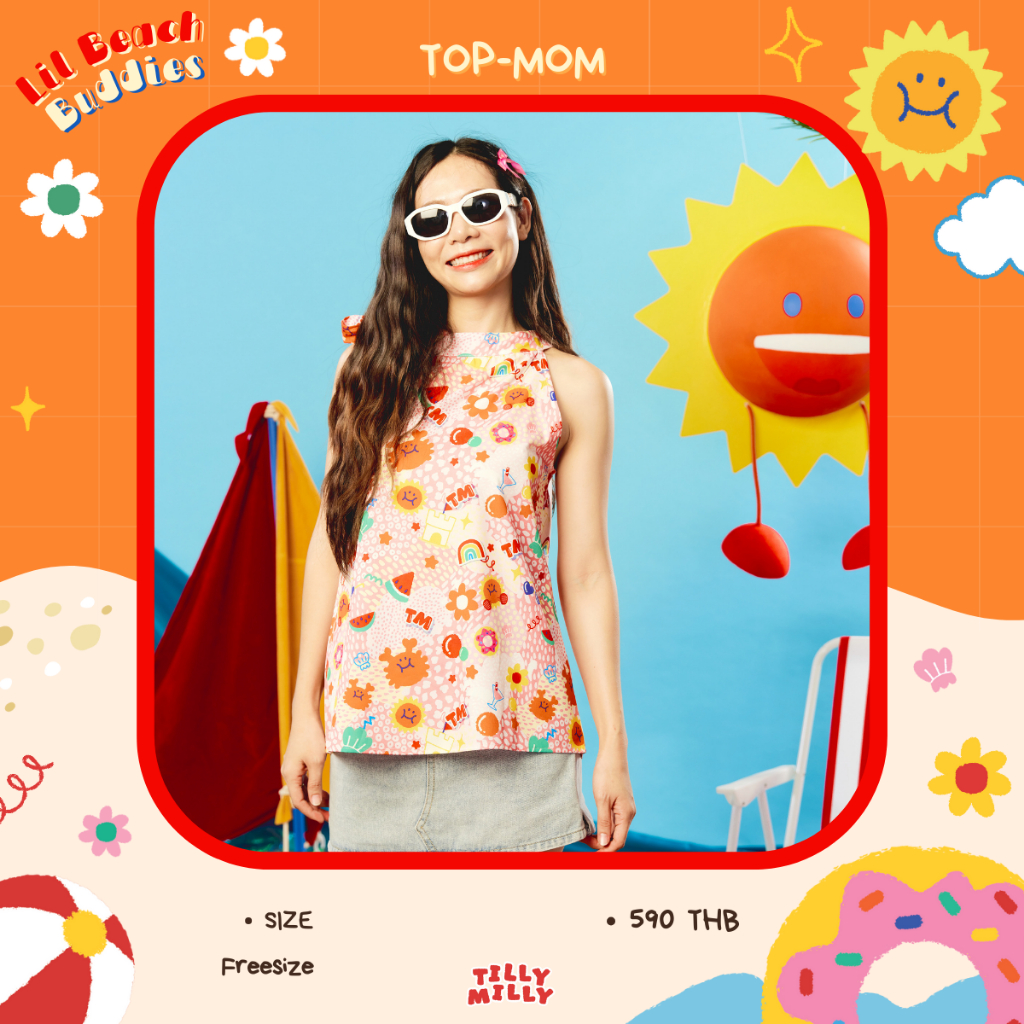 Tilly Milly เสื้อแขนกุดผู้หญิง Top-Mom - Lil Beach Buddies