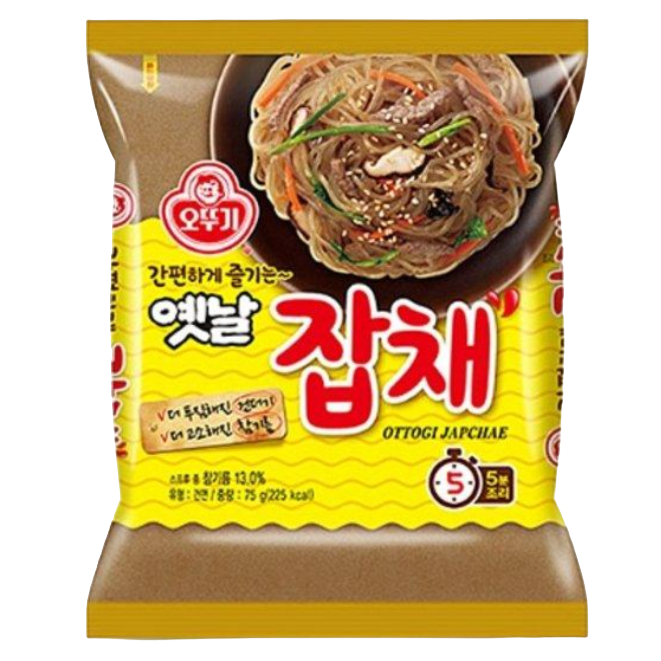 จับแช มาม่าเกาหลี 75g Ottogi Japchae Noodle ผัดวุ้นเส้นเกาหลี โอโตกิจับเช 옛날잡채