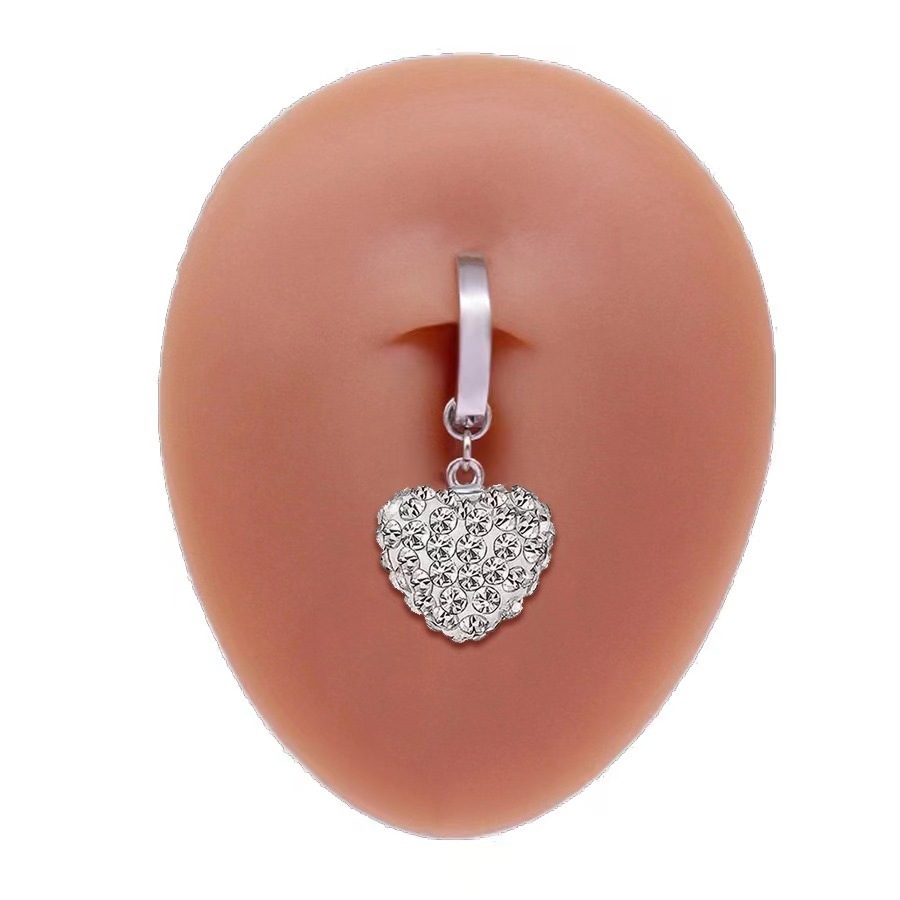 จิวสะดือ Long Round Pendant Belly Ring Women Piercing Body Jewelry Party Jewelry - รูปที่ 3