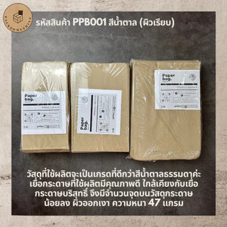 (ยกลัง) ถุงกระดาษขยายข้าง ราคาส่ง | ถุงคราฟท์ ใส่อาหาร เบเกอรี่ เดลิเวอรี่ | สีน้ำตาล สีขาว | Paper Bag