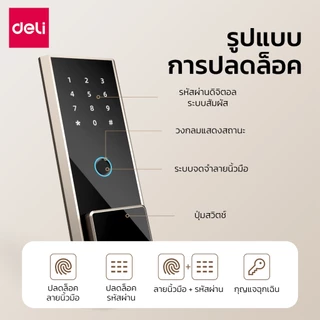 Deli ตู้เซฟ ตู้เซฟนิรภัย ระบบสแกนลายนิ้วมือ ล็อค4ชั้น เคลือบป้องกันสนิม ทนทานใช้งานได้นาน Safe Box