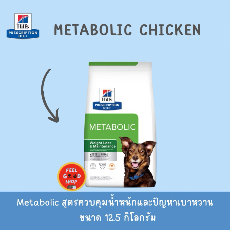 Hill's metabolic (12.5kg) สำหรับสุนัขต้องการลดน้ำหนัก (หมดอายุ 05/27)