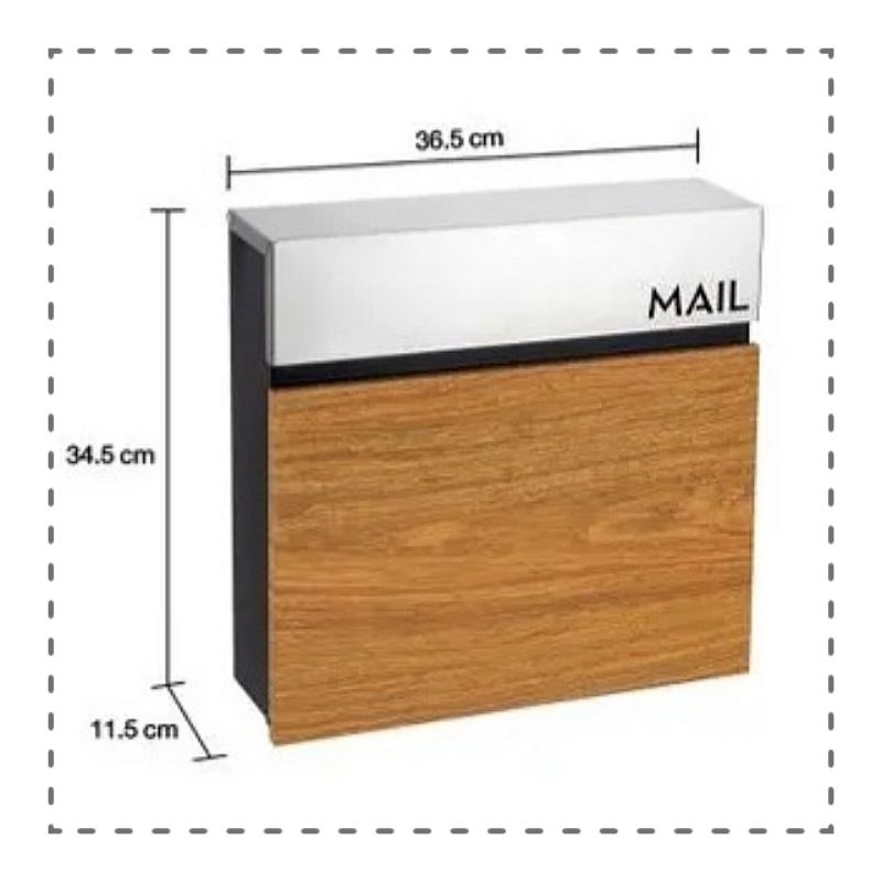 ตู้ไปรษณีย์ Stainless 1 plank  ลายไม้ธรรมชาติ