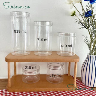 พร้อมส่ง กระปุกพลาสติก PET + ฝาเกลียว เนื้อหนา Food grade (ฝาใส) 319 ml