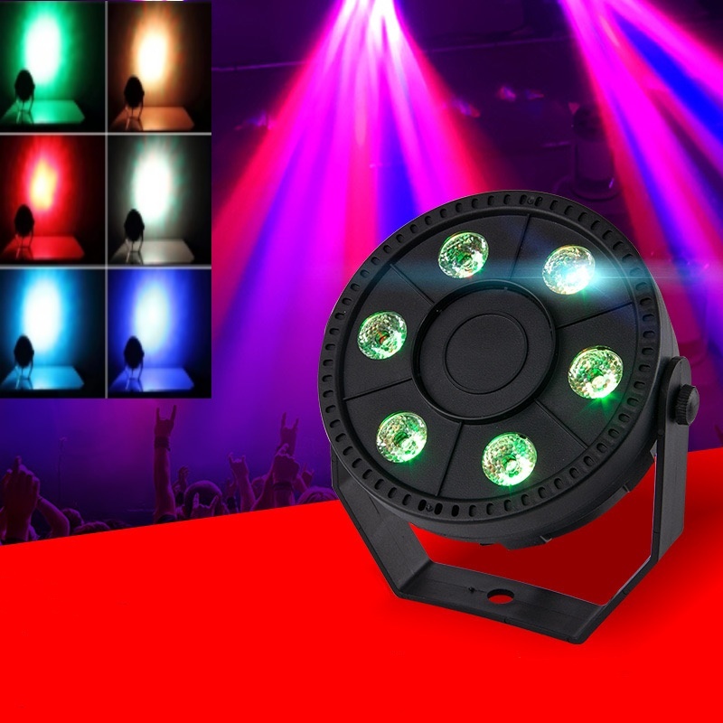 ไฟพาร์ ไฟดิสโก้ ไฟปาร์ตี้ LED mini par light 6 LED สี RGB 3IN1 ไฟฟ้า AC90-240V AC, 50 / 60Hz