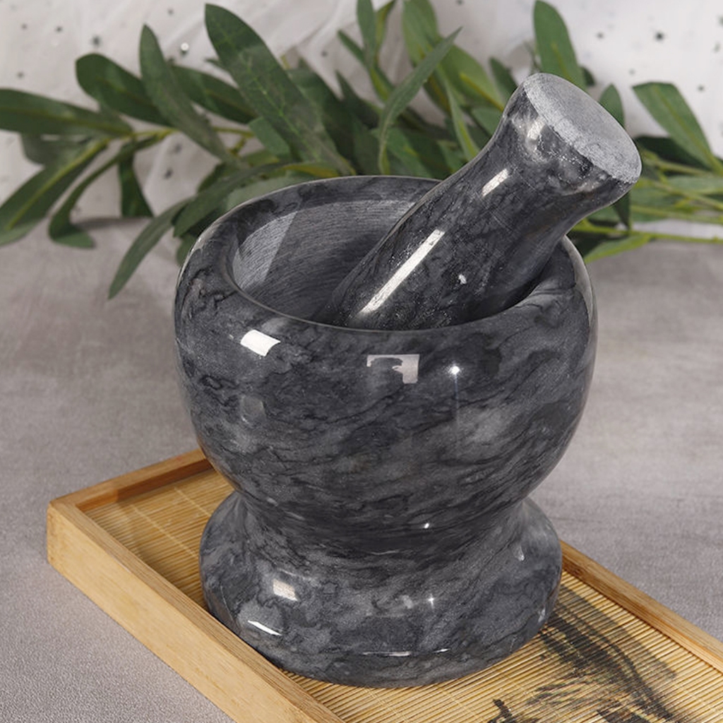 ครกหินพร้อมสาก ครกจิ๋ว marble martar ขนาดกะทัดรัด พอดีมือ ใช้บดยา บดอาหาร เเข็งเเรง ใช้งานได้ยาวนาน Soonbuy