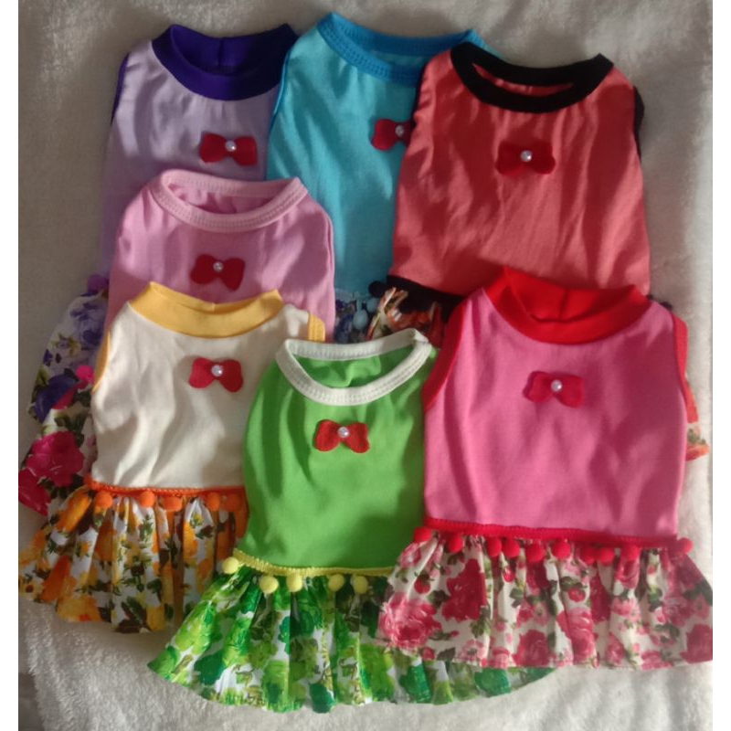 ชุดกระโปรงลายดอก ชุดสงกรานต์แมว สุนัข