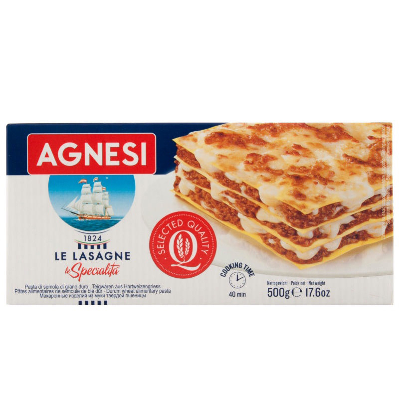 แท้ Agnesi le lasagne 500g. fl แผ่นแป้งลาซานญ่าสำเร็จรูป นำเข้าจากอิตาลี🇮🇹