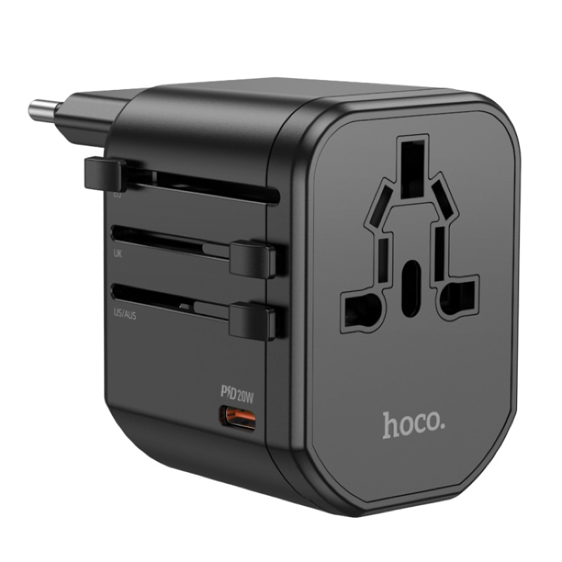 Hoco รุ่น AC15 ชุดหัวชาร์จปลั๊กแปลงแรงดันไฟฟ้าทั่วโลก Travel Charger  Universal Converter (ของแท้💯)