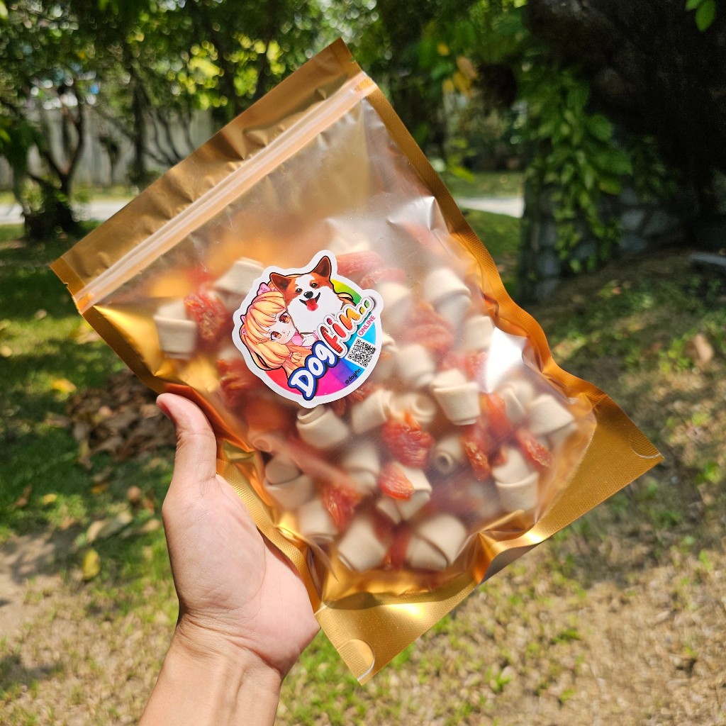 Dogfin (ด็อกฟิน) ไก่อบแห้ง+มิลล์กี้นมนิ่ม (แกนนิ่มทุกแบบ) ขนมสำหรับสุนัขทุกสายพันธุ์