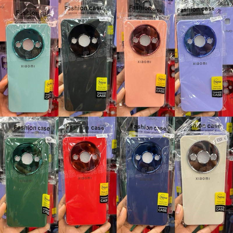 เคสกำมะหยี่สีพื้นโครเมี่ยมกล้อง รุ่นXiaomi Redmi A3/A1/A2Plus/Mi13T/13TPro !ตรงรุ่น!(มี8สี) สินค้าพร้อมจัดส่งในไทย