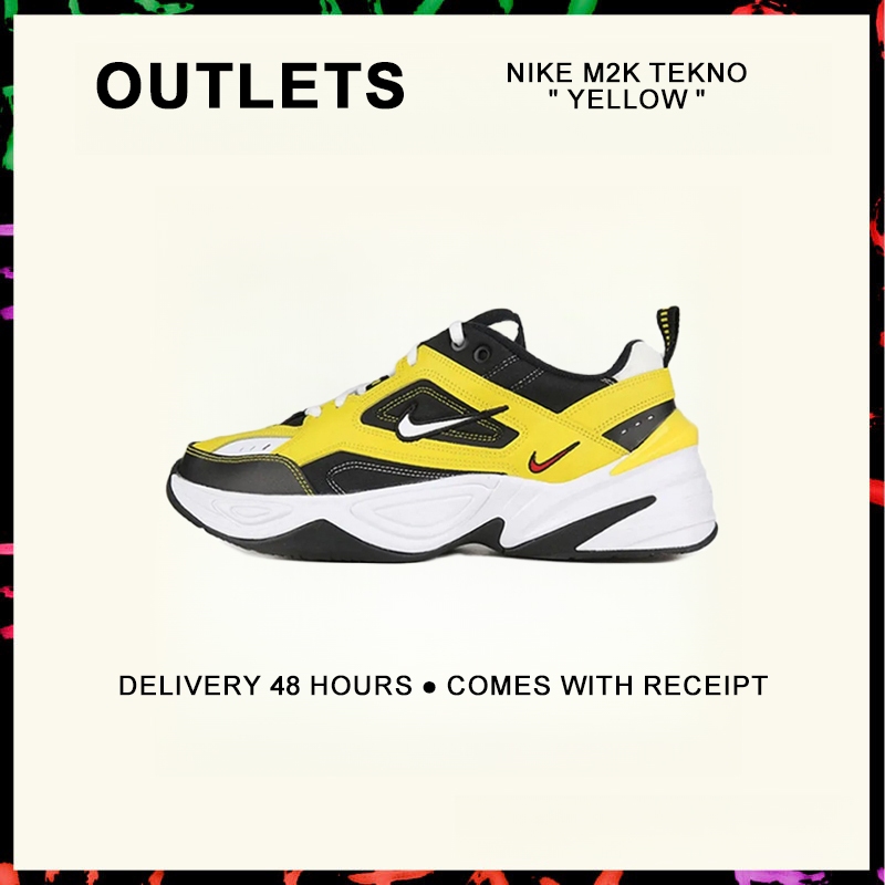 รับประกันของแท้ Nike M2K Tekno " Yellow " รองเท้ากีฬา AV4789 - 700 รับประกัน 1 ปี