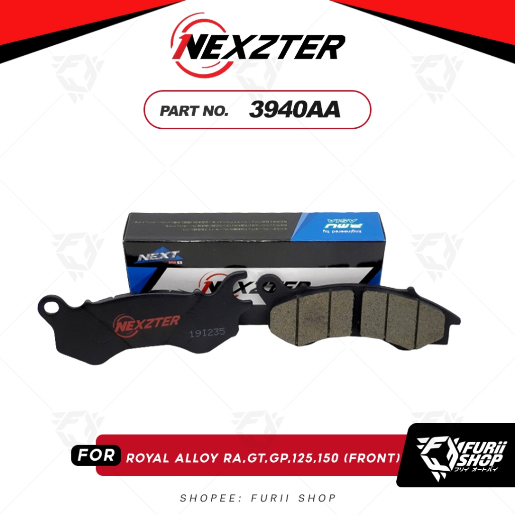 ผ้าเบรกหน้า NEXZTER 3940AA FOR ROYAL ALLOY RA,GT,GP,125,150