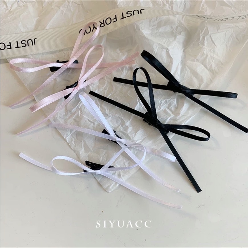พร้อมส่ง!🇹🇭 ราคา/แพ็ค กิ๊บโบว์ริบบิ้นติดผมแบบยาว กิ๊บปากเป็ด หลากสี หลายโทน กิ๊บโบว์ริบบิ้นผ้า เนื้องานเกาหลี พรีเมี่ยม