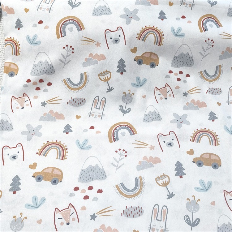 ผ้าาคอตตอน 100% คอตตอนทอทวิล พิมพ์ลาย Holiday