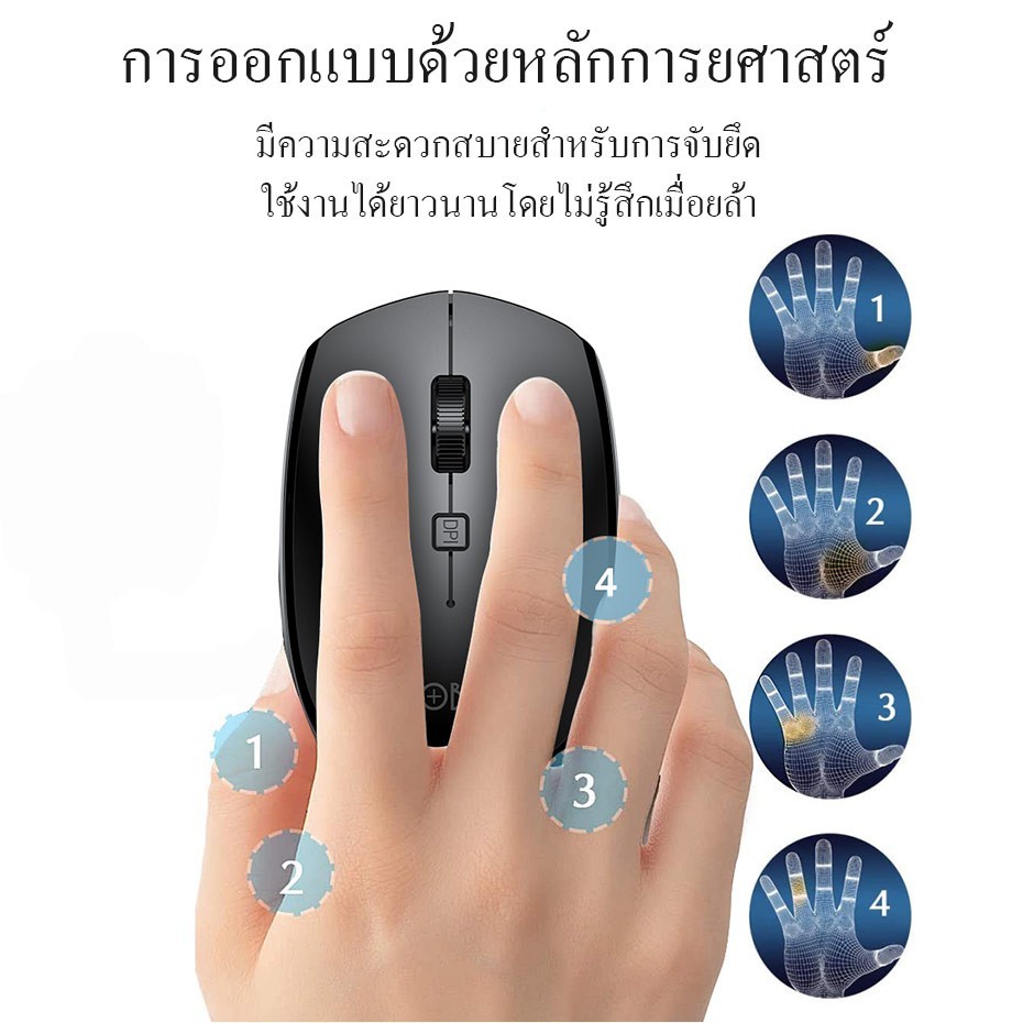 ACOME เม้าส์ไร้สาย รุ่น M205 เมาส์คอมพิวเตอร์ Wireless Mouse ออกแบบตามหลักการยศาสตร์ รูปทรงกระทัดรัด