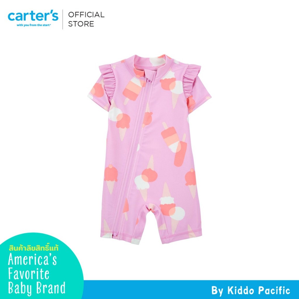 CARTER SWIM RG 1PC PINK ICECREAM RG 1PC L12 คาร์เตอร์ชุดว่ายน้ำ ลายไอศครีมสีชมพู