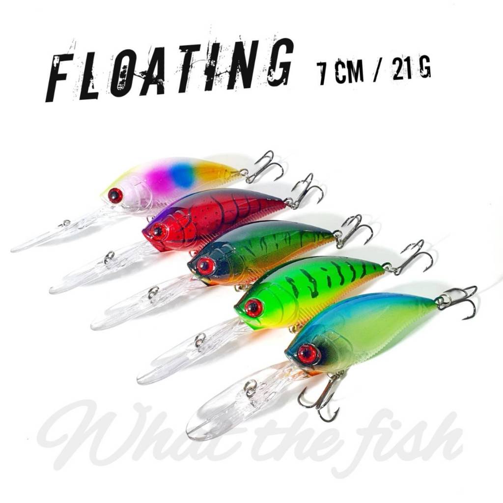 ปลั๊กดำลึก ขนาด 7cm น้ำหนัก 21 กรัม เหยื่อปลั๊ก เหยื่อปลั๊กดำลึก ร้าน What the fish รุ่น R132