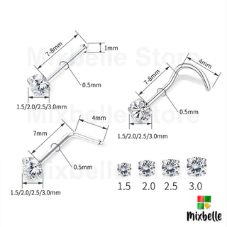 จิวจมูก ปาก หู สแตนเลส 316L สำหรับผิวแพ้ง่าย ไม่ลอก ไม่ดำ [P]