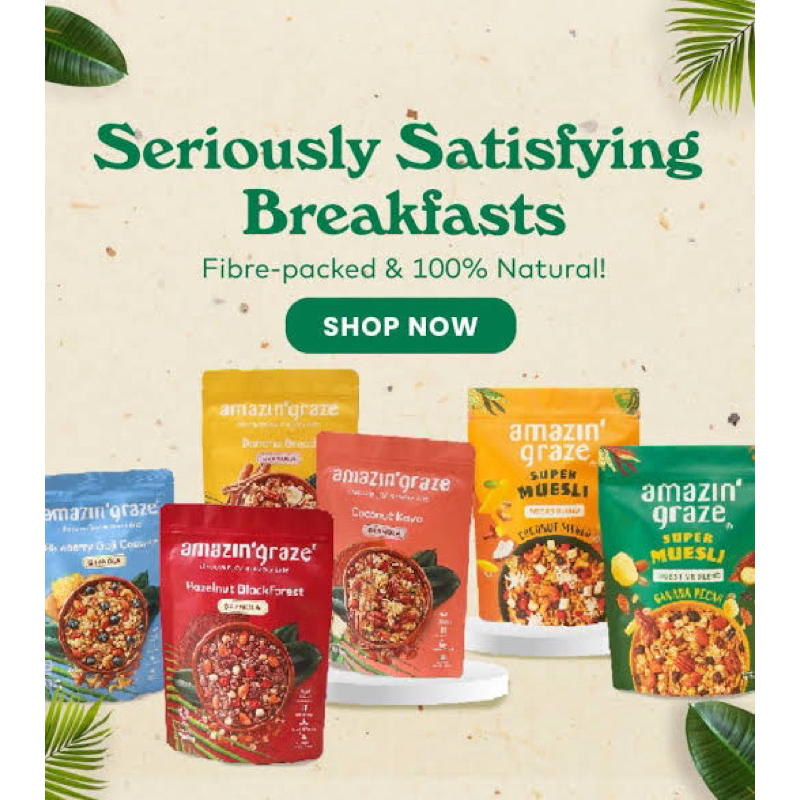 F/W Amazin’graze granola 250 g. กราโนล่า ทุกรส กล้วย/ มะพร้าว/ บลูเบอรี่ / แอปเปิ้ล / ฮาเซลนัท
