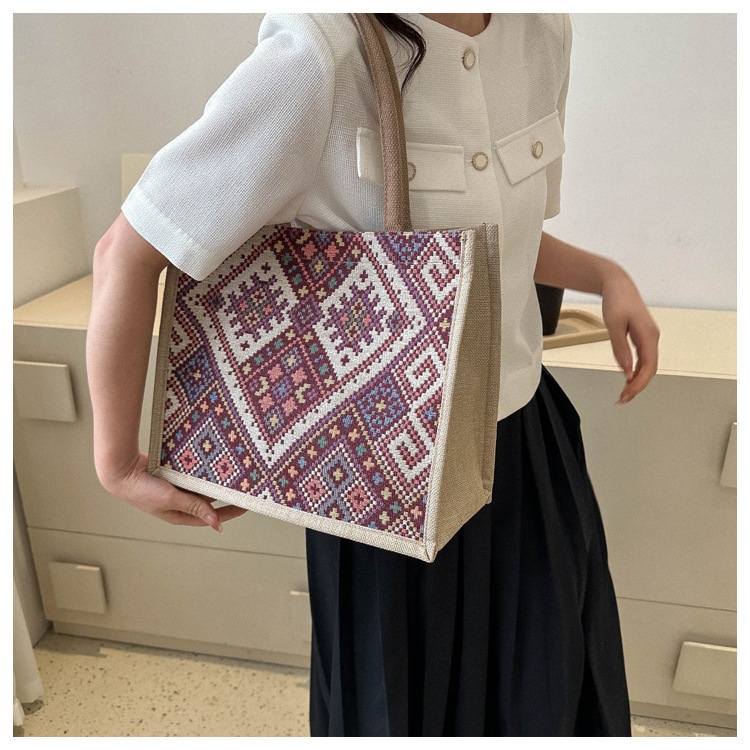 (B197#)กระเป๋าถือ กระเป๋าสะพายไหล่ ผ้าแคนวาส ขนาดใหญ่  แฟชั่นสําหรับสตรี - รูปที่ 6