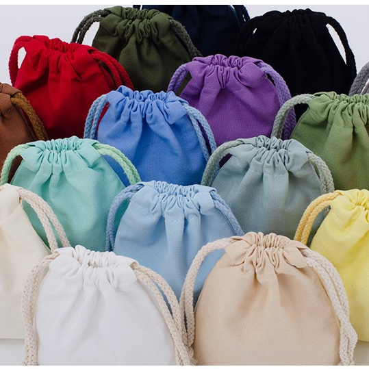 🌷BOX🌷ขายส่ง ราคาถูก...ถุงหูรูด ถุงผ้าฝ้าย กระเป๋าใส่เครื่องประดับ ขนาดเล็ก มี20สี  สไตล์ญี่ปุ่น