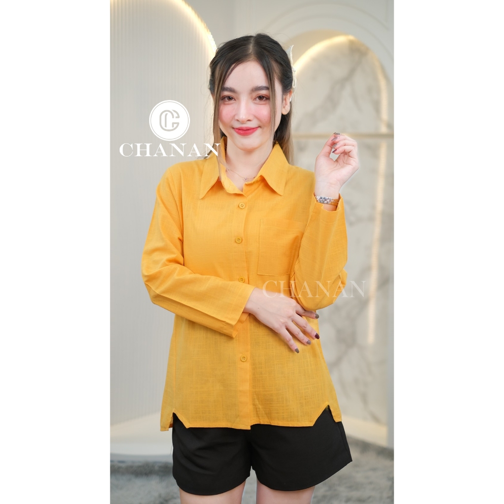 🔥Chanan☘️ เสื้อผ้าฝ้ายลินิน นิ่มใส่สบายผิว ไม่หนามากใส่ทำงาน สาวออฟฟิศ มี5สี รุ่นZC47 เสื้อทำงาน เสื้อออกงาน เสื้อเชิ้ต