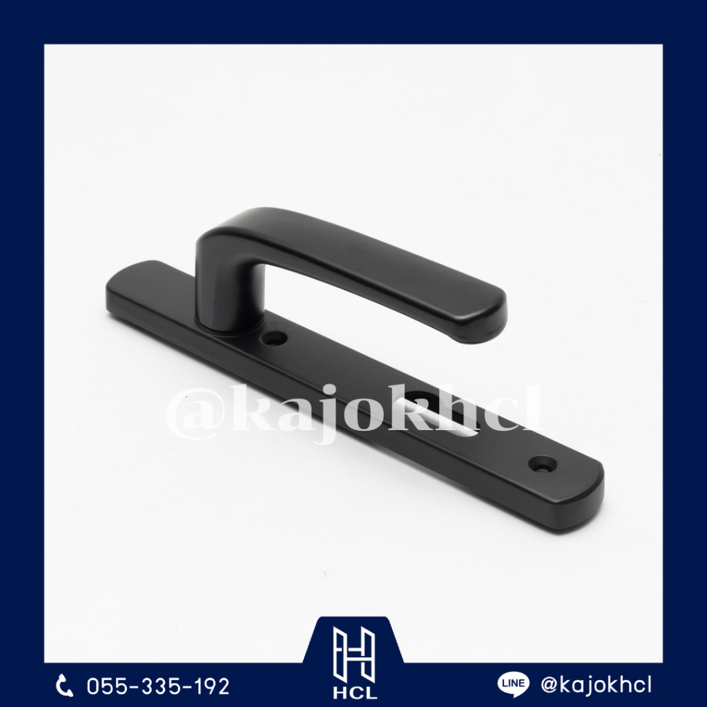 มือจับบานเปิด LT02-R02 มีรูกุญแจ  ดำ *
