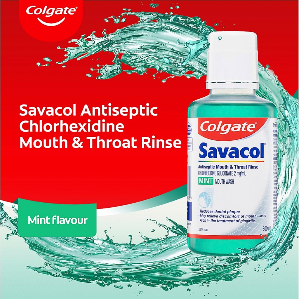 Colgate Savacol Antiseptic Mouth and Throat Rinse Mouthwash 300mL น้ำยาบ้วนปากสูตรพิเศษจากคอลเกตสินค้านำเข้าจากออสเตรเลี
