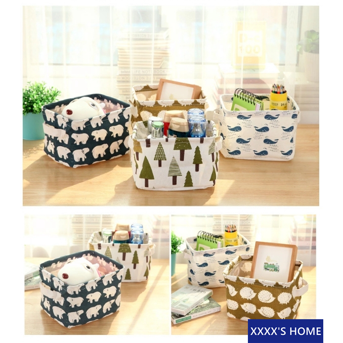 #XX25 ตะกร้า กันน้ำ เก็บของ กล่องเก็บของ พับได้ ขนาดเล็ก Small storage basket cartoon