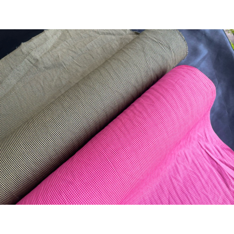 ผ้าคอตตอน100 หน้า45นิ้ว(110cm) ลายสก็อตเล็ก พร้อมส่ง