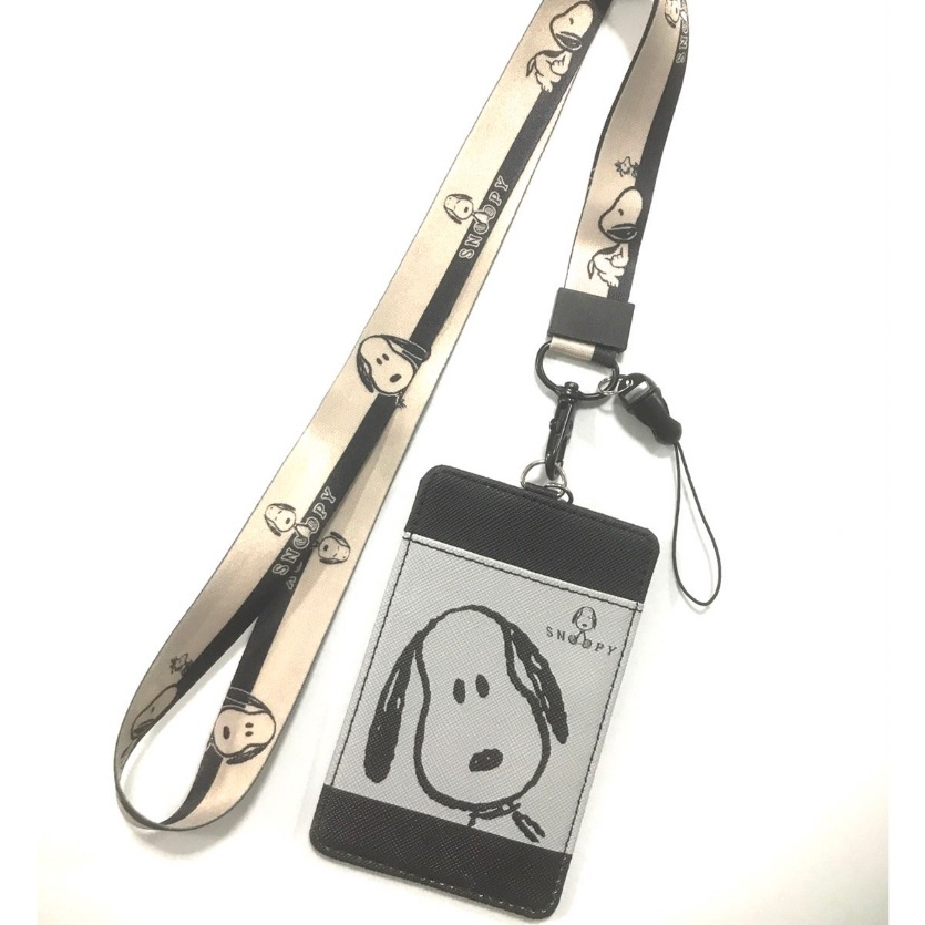 SNOOPY BF GB สายคล้องบัตร ที่ใส่บัตร พร้อมสายคล้องคอ ลาย SNOOPY BF GB งานดี สวยงาม MANOPNEST