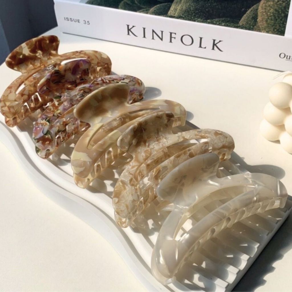 พร้อมส่ง  กิ๊บหินอ่อนทรงกรอบโค้ง ขนาดใหญ่ 10.5 cm