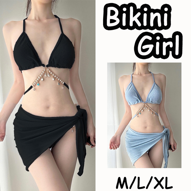 ชุดว่ายน้ำ3ชิ้น ชุดว่ายน้ำ mermaid 3 สี มาพร้อมแผ่นรองหน้าอก ส่งไวจากไทย1-3วัน#0243