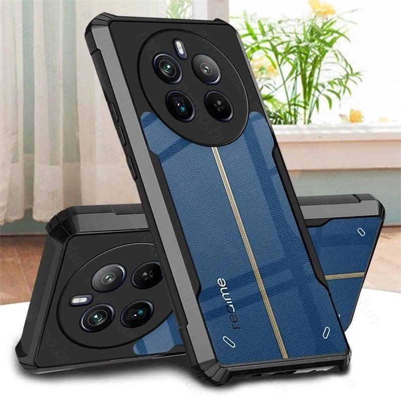 Realme 12X 5G/Realme 12 5G(ส่งในไทย)เคสกันกระแทกขอบสีหลังใสRealme12+5G/Realme 12 Pro 5G/Realme 12Pro+5G