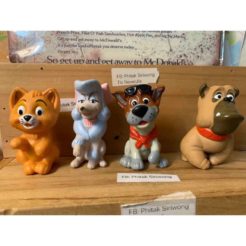 McDonald's 1988 OLIVER & CO. Disney Movie CAT DOG Finger Puppet