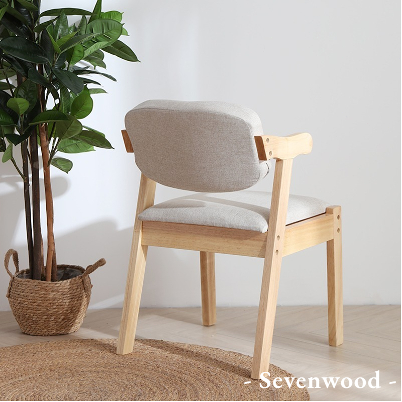 Sevenwood เก้าอี้ เก้าอี้ไม้ ขาไม้แข็งแรง สไตล์โมเดิร์น เก้าอี้ทำงาน
