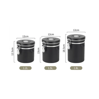 จัดส่งทันที | กล่องเก็บเมล็ดกาแฟ 1.2/1.5/1.8ลิตร กระปุกสแตนเลส แถมฟรีช้อนตักกาแฟ ตั้งวันที่บนฝาปิดได้ coffee bean can