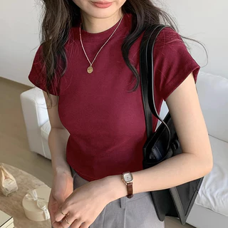 เสื้อยืดผู้หญิง ผ้าฝ้าย สวมใส่สบาย เซ็กซีเบาๆ เนื้อผ้าเด้ง #20227