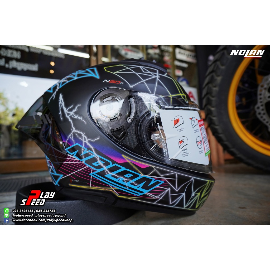 NOLAN N60-6 Sport : Raindance Flat Black Multicolor