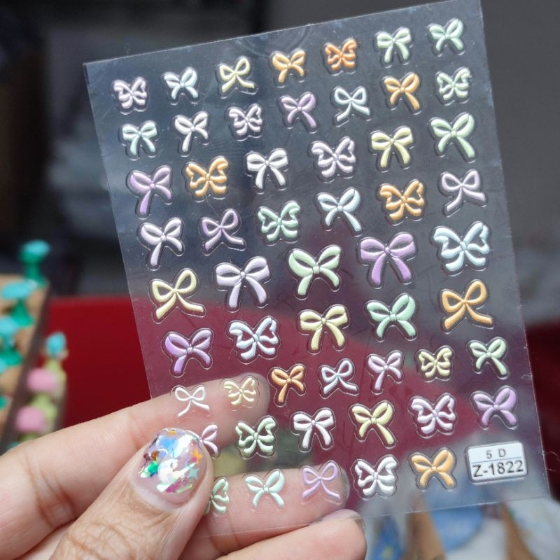 (พร้อมส่งในไทย!) 💖🎀 สติ๊กเกอร์โบว์ / ดาว สำหรับ ติดเล็บ / งานDIY✨  💕🎀  งานบาง ติดง่าย แนบติดแน่น💕 เกรดพรีเมี่ยมค่า