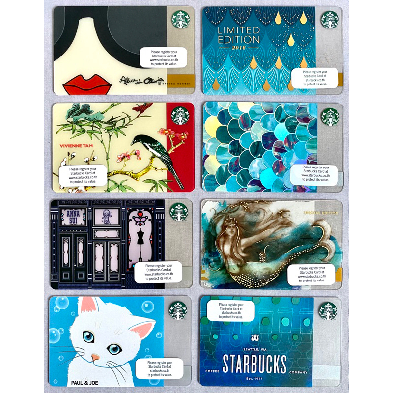 บัตร Starbucks Card Limited Edition(Thailand) - Alice, VivienneTam, AnnaSui, Siren