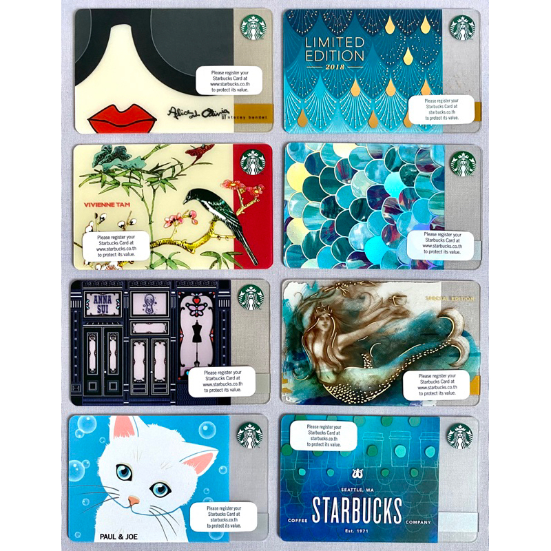 บัตร Starbucks Card Limited Edition(Thailand) - Alice, VivienneTam, AnnaSui, Siren (บัตรพลาสติก/ไม่มีมูลค่าในบัตร)